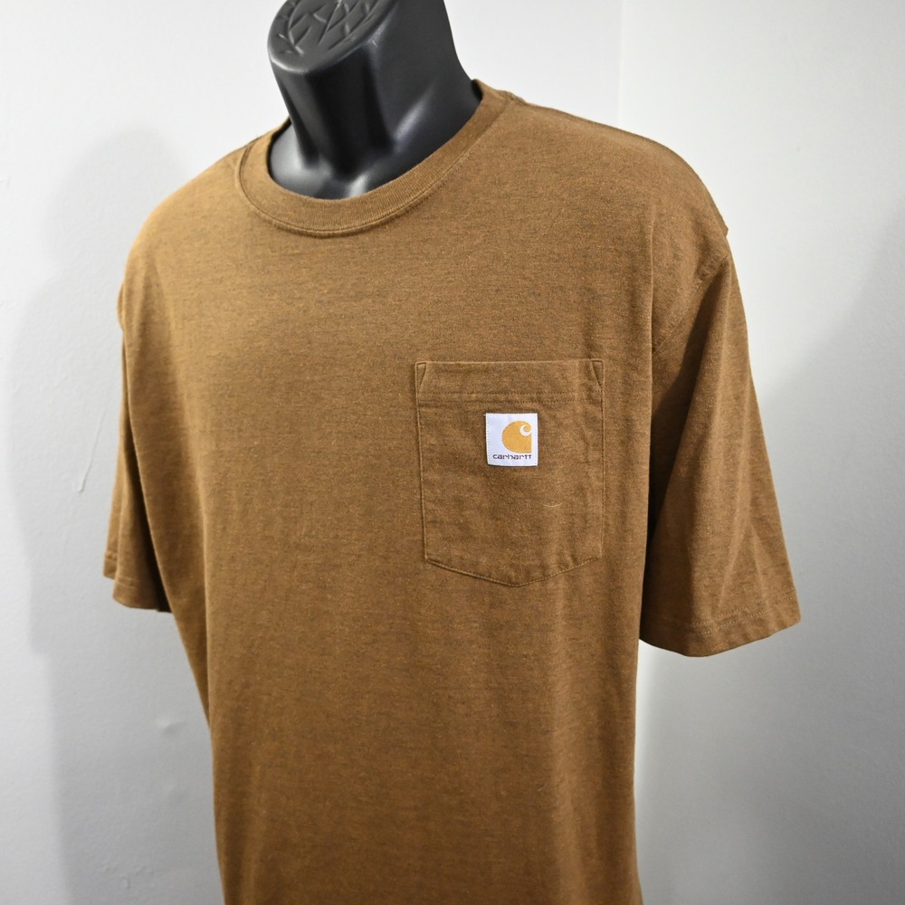 Carhartt‎ K87 Pocket T-Shirt Mens XL Loose Fit Brown Short Sleeve
